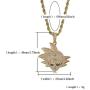 Hip Hop Cartoon Iced Out Bling Zirconia Pendant Chain Charm18K Gold Plated Necklace for Men Women