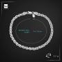 Amberta 925 Sterling Silver 3.5 mm Ball Bead and Bar Chain Bracelet Size 7'' 7.5'' 8'' in