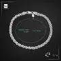 Amberta 925 Sterling Silver 3.5 mm Ball Bead and Bar Chain Bracelet Size 7'' 7.5'' 8'' in