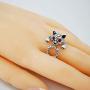 CENEER Cat Ring, Cute Alloy Silver Plating Red Eye Black Lucky Cat Paws Print Adjustable Animal Jewelry Gifts for Cat Lovers Women