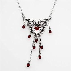 Halloween Fashion Blood Heart Rose Skull Collar Necklace Punk Gothic Jewelry Women Necklace (Necklace2)