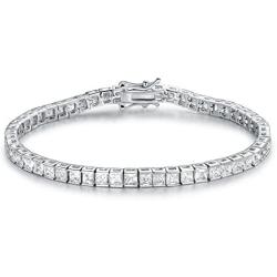 GMESME Women Princess Cut Cubic Zirconia Classic Tennis Bracelet 7.5 Inch