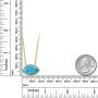 Gem Stone King 925 Sterling Silver Yellow Gold Plated Simulated Turquoise and White CZ Womens Pendant Necklace, 6.60 Cttw with 18 inch Silver Chain