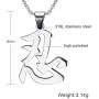 VNOX Stainless Steel Chinese Characters Patience Pendant Necklace for Men and Women,Free Chain