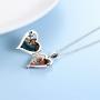YFN Heart Locket Necklace Sterling Silver Guardian Angel Wings/Hummingbird Sunflower/Owl Locket Necklace That Holds Pictures for Women Jewelry