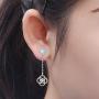 Moonstone Celtic Knot Earrings for Women Dangle Round Drop Wire Fashion Sterling Silver Jewelry