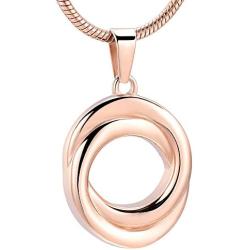 Stainless Steel Circle Cremation Pendant Memorial Necklace Ashes Holder Urn Keepsake