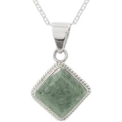 NOVICA Jade .925 Sterling Silver Pendant Necklace, 18'' Maya Wisdom