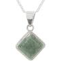 NOVICA Jade .925 Sterling Silver Pendant Necklace, 18'' Maya Wisdom