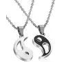 FIBO STEEL 2pcs Stainless Steel Yin Yang Pendant Necklace for Men Women Puzzle Couples Necklace,22 inches FIBO STEEL 2pcs Stainless Steel Yin Yang Pendant Necklace for Men Women Puzzle Couples Necklace,22 inches