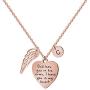 MEMGIFT Rose Gold Personalized Memorial Gifts Loss of Loved One Remembering Initial Necklace Sympathy Jewelry for Her Women Teen Girls Sister Best Friend