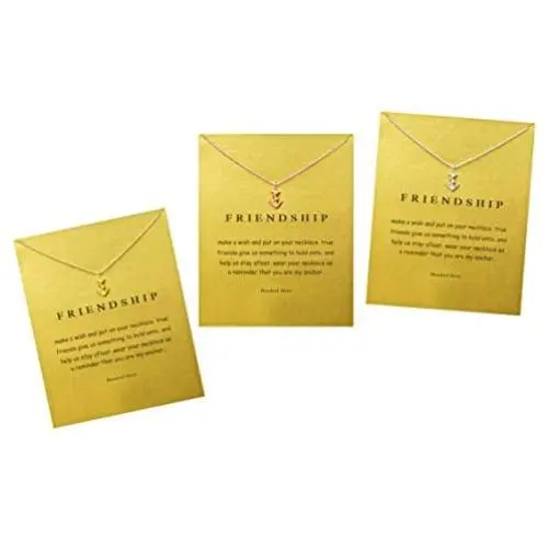 Hundred River Friendship Clover Necklace Unicorn Good Luck Elephant Necklace with Message Card Gift Card（2&3pack）
