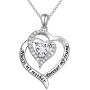 Mother Necklaces 925 Sterling Silver Always My Mother Forever My Friend Double Love Heart Necklace for Women Mother Lady Birthday Jewelry
