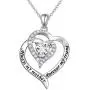 Mother Necklaces 925 Sterling Silver Always My Mother Forever My Friend Double Love Heart Necklace for Women Mother Lady Birthday Jewelry