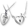 Vanski His & Hers Matching Set Stainless Steel Couple Necklace Love Heart Lock and Key Pendant Necklace