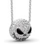 JEULIA Skull Nightmare Necklace for Women 925 Sterling Silver Skull Pendant Necklace Halloween Jewelry Valentine Birthday Gifts for Women Bride Teen Girls