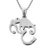 Ganesha Om or Aum Mantra Clear Cubic Zirconia .925 Sterling Silver Pendant Necklace