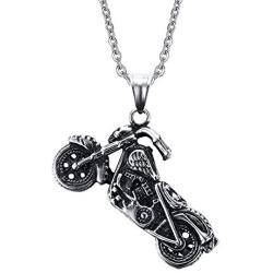 JAJAFOOK Stainless Steel Motorcycle Matching Set Mens Pendant Necklace