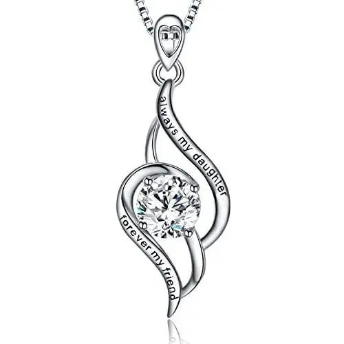 MUATOGIML 925 Sterling Silver Always My Daughter&Sister Forever My Friend Double Love Heart Pendant Necklace, Mother Daughter Bracelet Jewelry Gifts for Sister Women Couples Wife Mom Girlfriend MUATOGIML 925 Sterling Silver Always My Daughter&Sister Forever My Friend Double Love Heart Pendant Necklace, Mother Daughter Bracelet Jewelry Gifts for Sister Women Couples Wife Mom Girlfriend