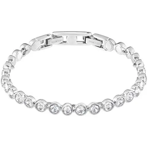 SWAROVSKI Womens Tennis Jewelry Collection, Rhodium Finish, Clear Crystals