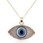 HUNO Classic Turkish Evil Eye Necklace Imitated Druzy Pendant Gold Plated Faith Protection Lucky Jewelry for Women and Girls Party Special Days