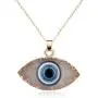 HUNO Classic Turkish Evil Eye Necklace Imitated Druzy Pendant Gold Plated Faith Protection Lucky Jewelry for Women and Girls Party Special Days HUNO Classic Turkish Evil Eye Necklace Imitated Druzy Pendant Gold Plated Faith Protection Lucky Jewelry for Women and Girls Party Special Days
