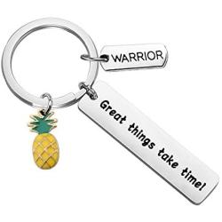 AKTAP IVF Gift Warrior Pineapple Keychain Transfer Day TTC Gift Great Things Take Time Infertility Awareness Jewelry