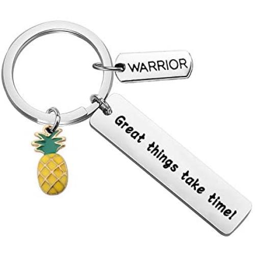 AKTAP IVF Gift Warrior Pineapple Keychain Transfer Day TTC Gift Great Things Take Time Infertility Awareness Jewelry