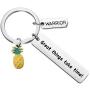AKTAP IVF Gift Warrior Pineapple Keychain Transfer Day TTC Gift Great Things Take Time Infertility Awareness Jewelry