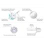 925 Sterling Silver Rhodium Plated Pink Mouse Cubic Zirconia Screwback Baby Girls Earrings