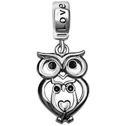 JMQJewelry Owl Mom Love Baby Heart Family Dangle Charms for Bracelets Mothers Christmass Day