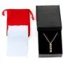 SKQIR Mens Stainless Steel Vertical Cuboid Xanax Pill ID Bar Pendant Necklace Jewelry