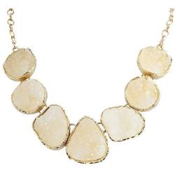 Jane Stone Fashion Drusy Stone Bead Statement Necklace Bib Choker Sparkly Jewelry