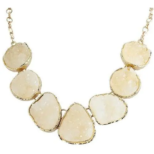 Jane Stone Fashion Drusy Stone Bead Statement Necklace Bib Choker Sparkly Jewelry
