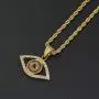 Moca Jewelry Hip-Hop Evil Eye Pendant Stainless Steel Chain Rhinestone Crystal Necklace for Men Women Moca Jewelry Hip-Hop Evil Eye Pendant Stainless Steel Chain Rhinestone Crystal Necklace for Men Women