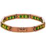 In Season Jewelry Stainless Steel Rose Matte Tone Link Idle Orula Bracelet Babalawos Santeria 8''