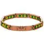 In Season Jewelry Stainless Steel Rose Matte Tone Link Idle Orula Bracelet Babalawos Santeria 8''