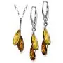 Sterling Silver Amber Dreams Necklace Earrings Set 18 Inches