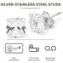 BEBERLINI Stud Earrings Square Cubic Zirconia Push Back 14K Gold Plated Black Silver Stainless Steel CZ Ear Piercing Jewelry For Women Men 3-10 mm BEBERLINI Stud Earrings Square Cubic Zirconia Push Back 14K Gold Plated Black Silver Stainless Steel CZ Ear Piercing Jewelry For Women Men 3-10 mm