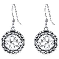 RMREWY Celtic Butterfly Earrings Sterling Silver Butterfly Dangle Hook Earrings Celtic Jewelry Mother Day Gift for Women Mom