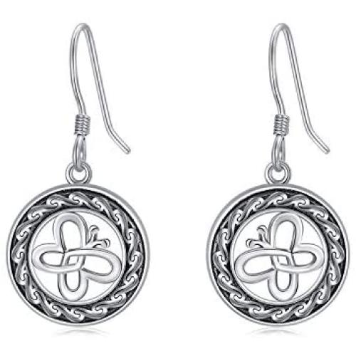 RMREWY Celtic Butterfly Earrings Sterling Silver Butterfly Dangle Hook Earrings Celtic Jewelry Mother Day Gift for Women Mom