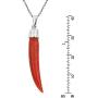 AeraVida Stylish & Fun Reconstructed Red Coral Chili Pepper .925 Sterling Silver Pendant Necklace