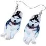 NEWEI Acrylic Drop Dangle Sweet Siberian Husky Dog Earrings Fashion Jewelry For Women Girl Gift Charms