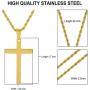 WHIPPY Cross Necklace Chain Handmade Jesus Crucifix Pendant Choker Stainless Steel Silver Gold Black Plain Twist Necklace Simple Jewelry for Men Women