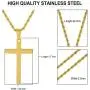 WHIPPY Cross Necklace Chain Handmade Jesus Crucifix Pendant Choker Stainless Steel Silver Gold Black Plain Twist Necklace Simple Jewelry for Men Women WHIPPY Cross Necklace Chain Handmade Jesus Crucifix Pendant Choker Stainless Steel Silver Gold Black Plain Twist Necklace Simple Jewelry for Men Women