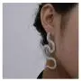 Olbye Snake Studs Earrings Silver Long Dangle Serpent Earrings Minimalist Earrings Special Jewelry for Halloween Women and Girls (Silver)