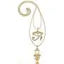 GWOOD Eye on Ankh with Eye of Horus Set Gold Color Pendants with 24 and 30 Inch Box Necklaces GWOOD Eye on Ankh with Eye of Horus Set Gold Color Pendants with 24 and 30 Inch Box Necklaces