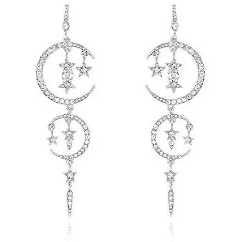 Exaggerated Luxury Sun Moon Stars Drop Earrings Rhinestone Punk Earrings for Women Jewelry Golden Boho Vintage Earrings Exaggerated Luxury Sun Moon Stars Drop Earrings Rhinestone Punk Earrings for Women Jewelry Golden Boho Vintage Earrings