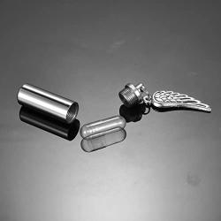 HooAMI Angel Wing Charm Memorial Urn Necklace/Keychain Cremation Jewelry for Ashes Keepsake Pendant