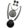 Naarilok Traditional Oxidized Nayanathara Long Necklaces Set Consisting Of 2 Necklaces And Matching Jhumkas Ethnic Indian Jewellery Fashion Jewellery